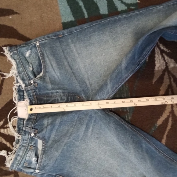 REVICE Denim with Frayed Waistband Button Fly Wide Leg Mid Rise Womens 30 - Picture 9 of 13